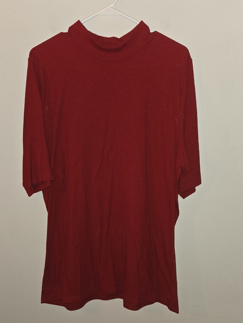 torrid Red Short-Sleeve Mock Neck Tee